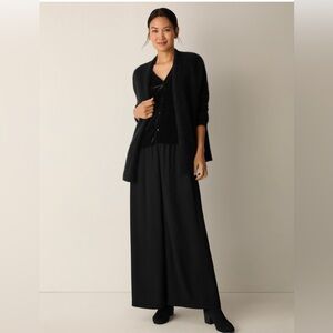 Eileen Fisher Silk Georgette Crepe Wide-Leg Pant Easy Fit, Ankle Length M